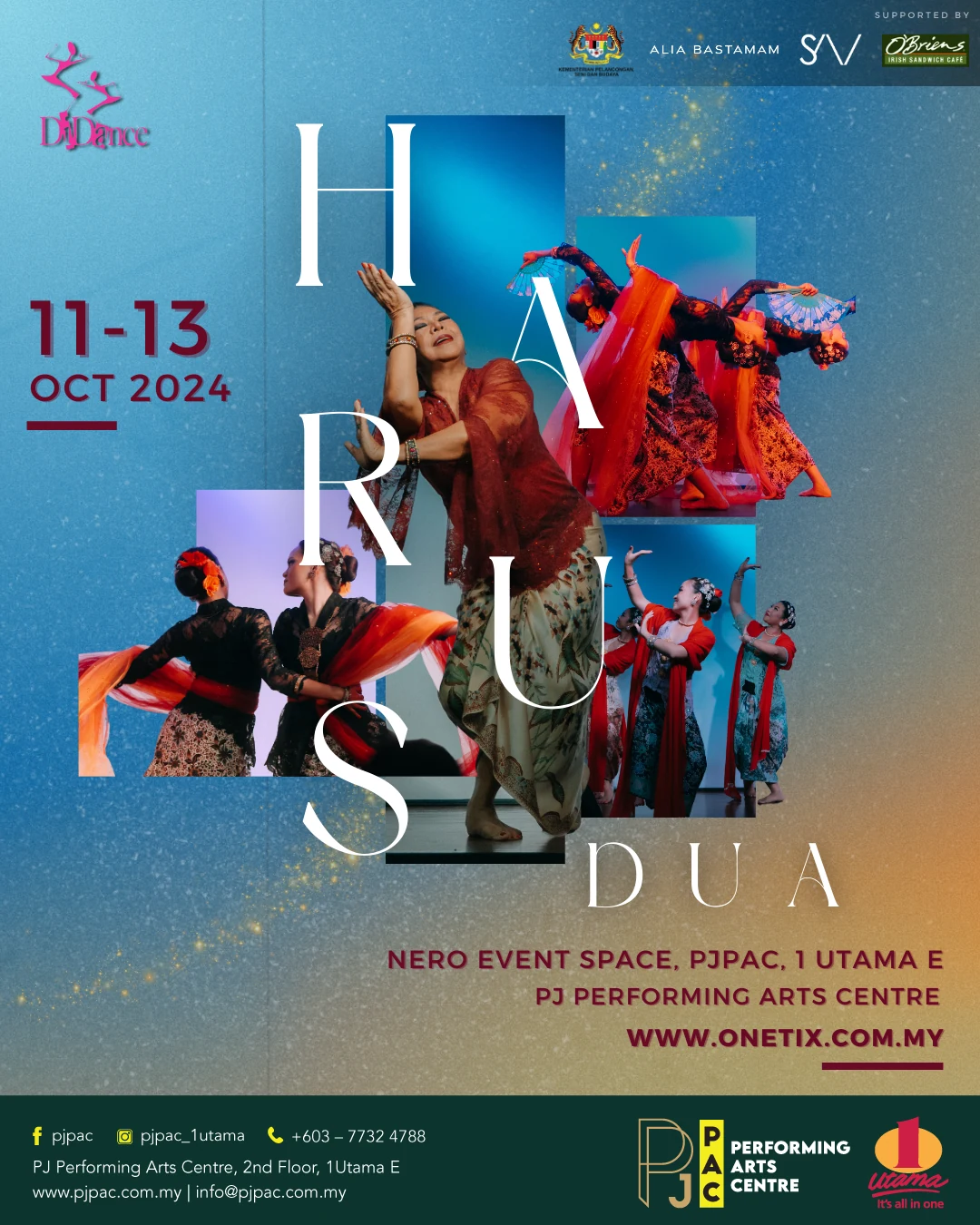 The original Harus Dua poster featuring DiDance performers in colourful costumes, dated 11 to 13 October 2024